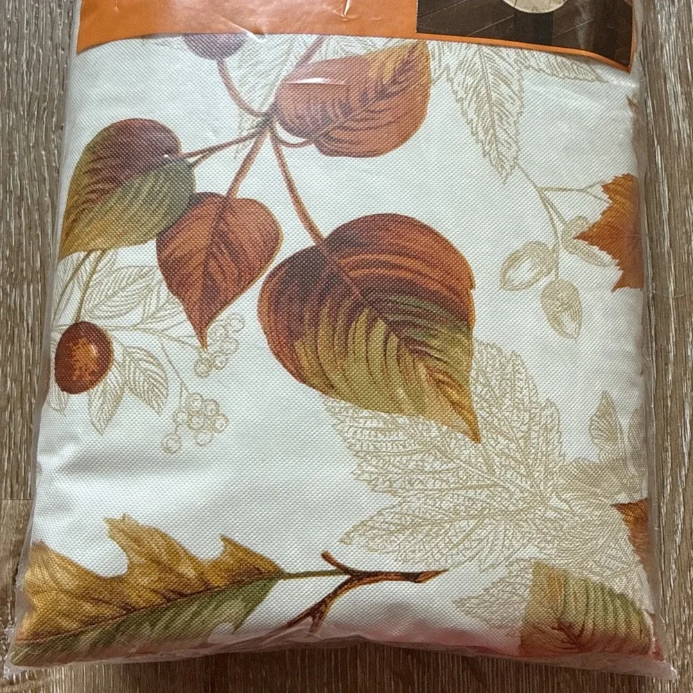 Fall Themed Autumn Leaves Vinyl Tablecloth No PVC 60x102 Thanksgiving Autumn